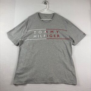 Tommy Hilfiger Mens XXL Gray Graphic Logo Short Sleeve T-Shirt 1343606